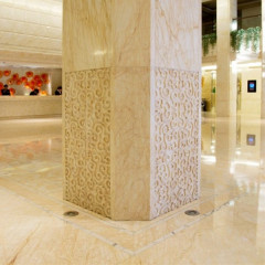 Golden spider marble square hollow column